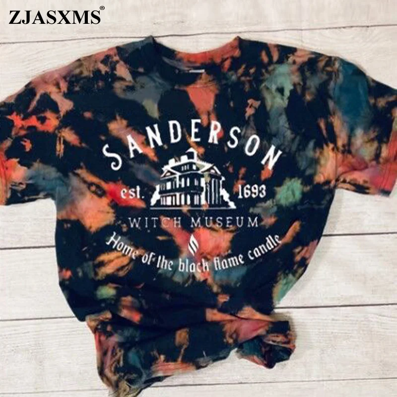 

Urban Sexy 3D Tie-dye Letter Print All Match Top Shirts Vintage Women O Neck Spring Blouses Summer Short Sleeve Loose Pullovers