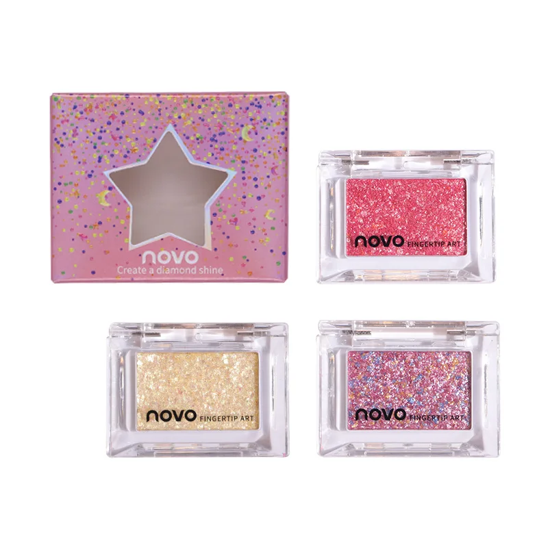 

Pocket Focus Small Eyeshadow Palette Single color Shiny Crystal Glitter Sequins Eye Makeup Lasting Silky touch Charming Eyes