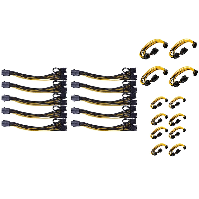 

6 Pin to Dual PCIe 8 Pin (6+2) Image Card PCI Express Power Adapter GPU VGA Y-Splitter Extension Cable Mining Card