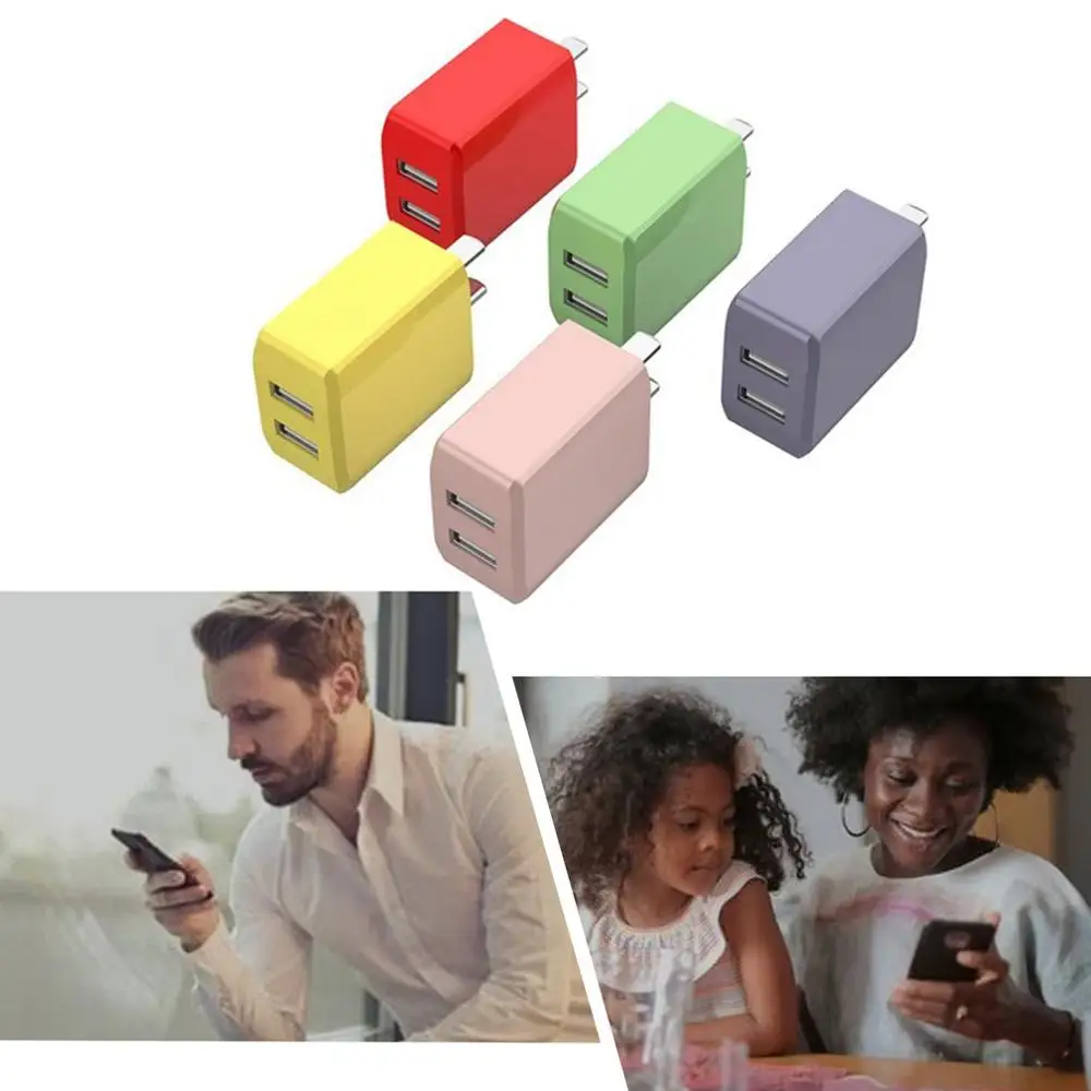 

Universal Liquid Colorful USB Plug Fast Charge 5V 2A Dual USB Port Adapter Mobile Phone Safe Charge For Android
