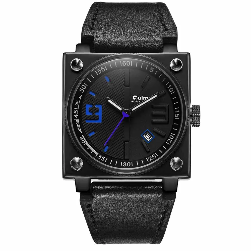 

2020 Oulm Men Fashion Sports Watches Famous Brand Watches Leather Band Man Watch Square Dial Quartz Cool Watch reloj para hombre