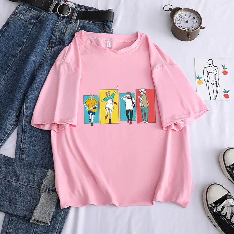 

Women Harajuku Graphic Print T-Shirt 90S Casual Crop Top Boy Girls Sexy Mujer Loose Short Sleeve Jujutsu Kaisen Streetwear Tops