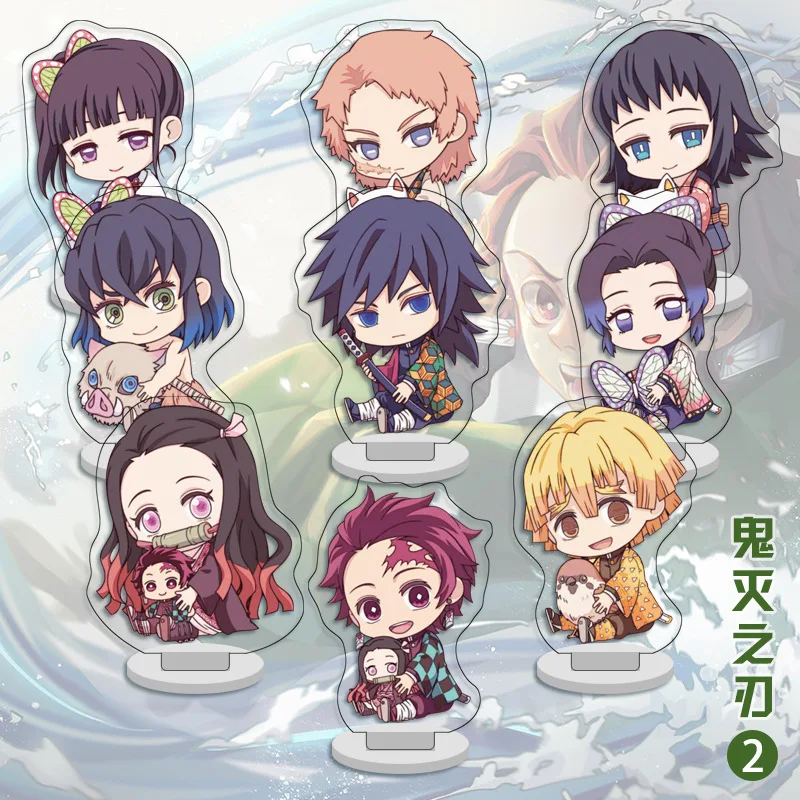 9 шт./компл. 6 см демон убийца Kimetsu без Yaiba аниме Рисунок милый акриловая модель на