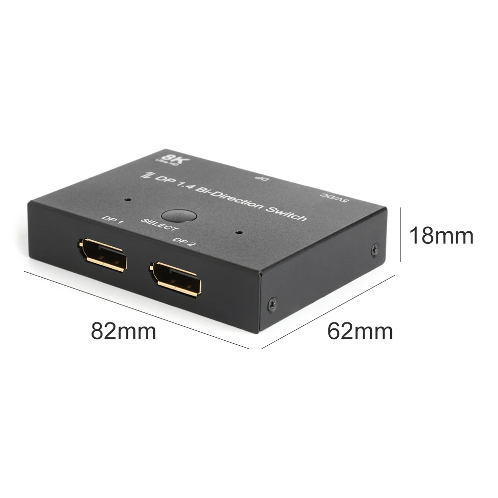 

Displayport Splitter DP1.4 Switch Ports Bi-direction 1x2 / 2x1 Displayport Switcher Ultra HD 8K@30Hz 4K@120Hz for PS4 Xbox HDTV