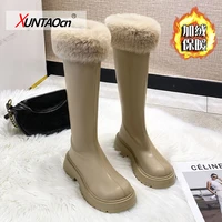 australian style women natural fox hair snow boots waterproof genuine cow leather winter boots warm women boots knee high boots