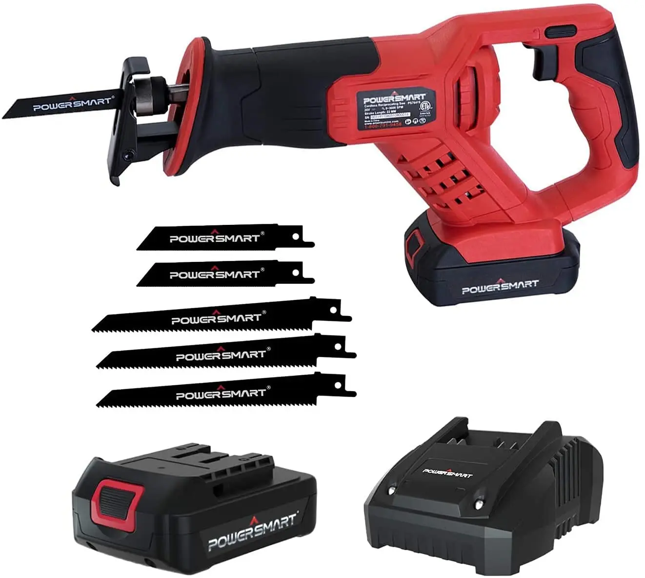 PowerSmart Reciprocating Saw Cordless, Variable Speed Battery Operated Sawzall, Substitute Saber Saw All, Metal wall plate