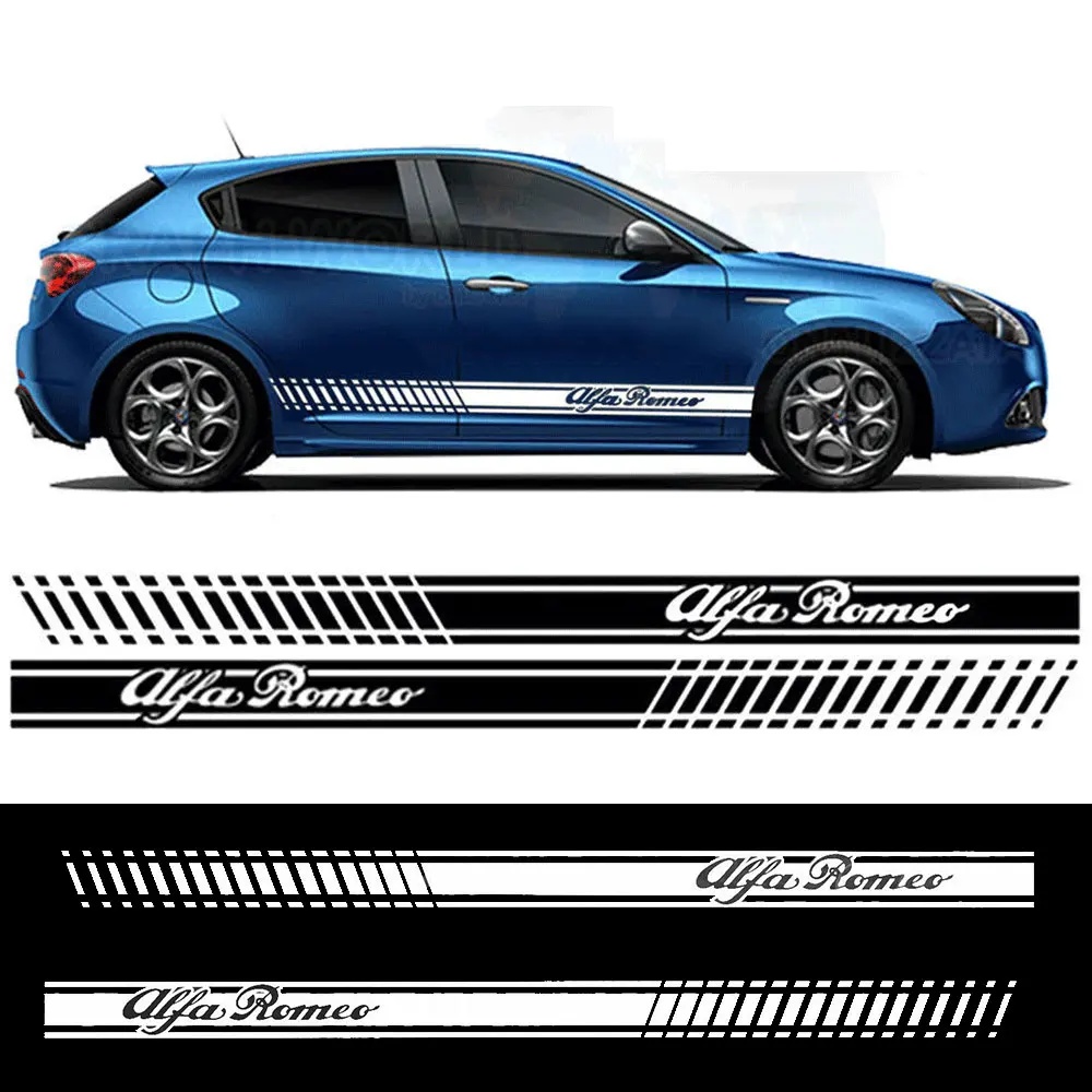 

For alfa romeo Car Side Stripes Graphics Stickers Decals vinyl auto car stickers car styling tu-738