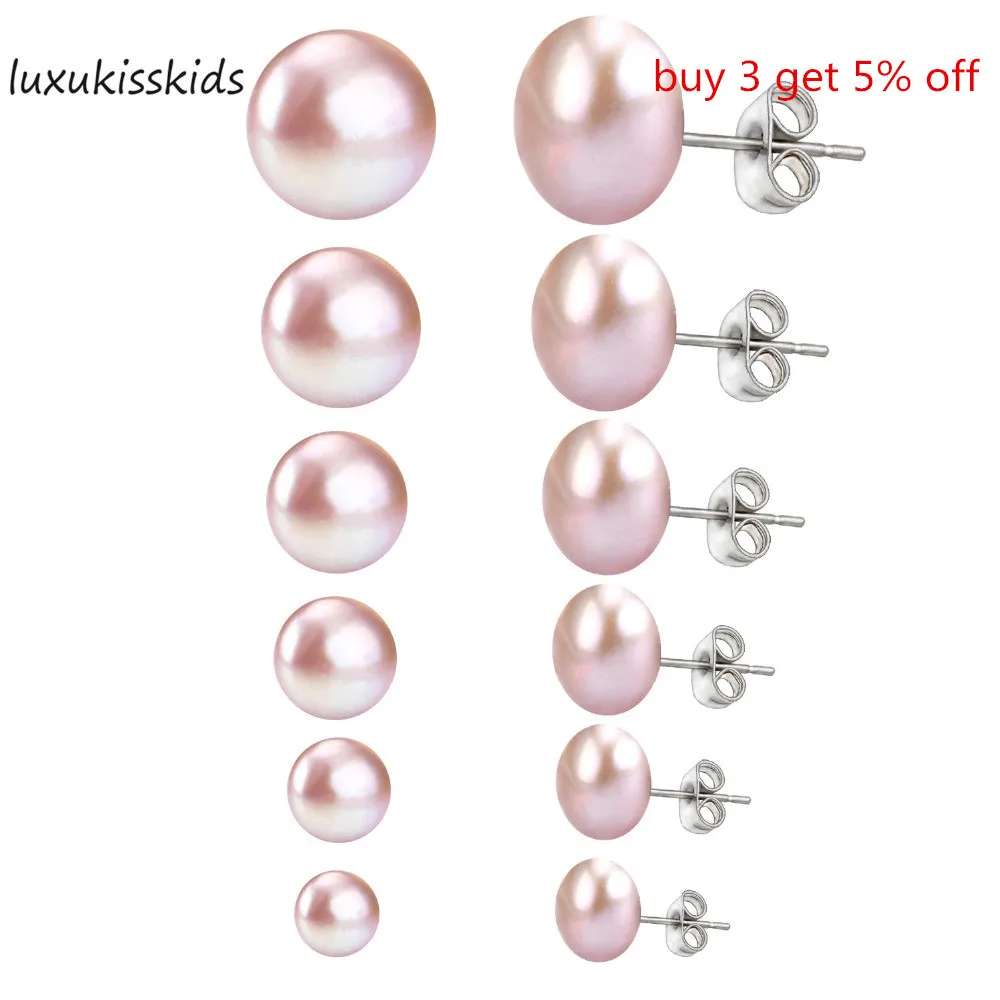 Серьги-гвоздики LUXUKISSKIDS 6 парт/кор. oorbellen розовые/белые искусственные бриллианты