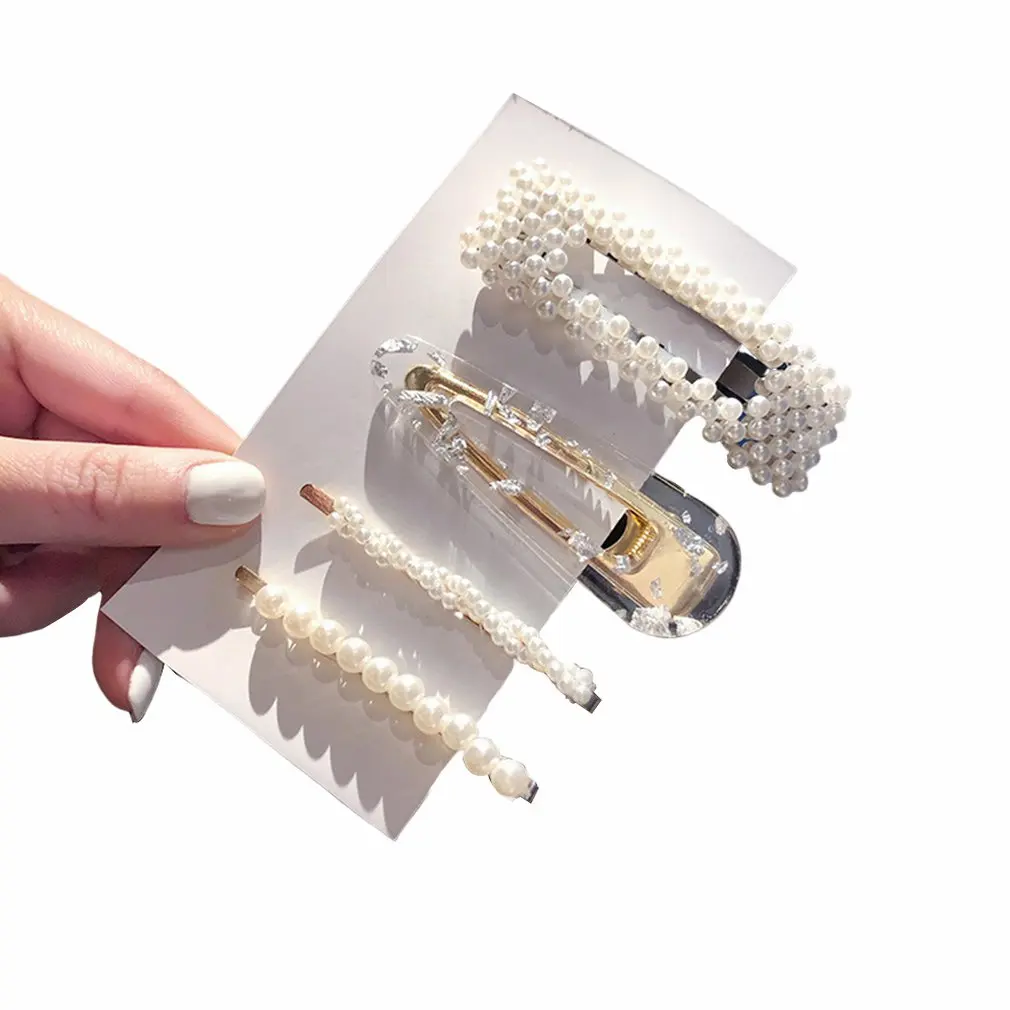 Женские Элегантные жемчужные заколки для волос девочек милые головные уборы