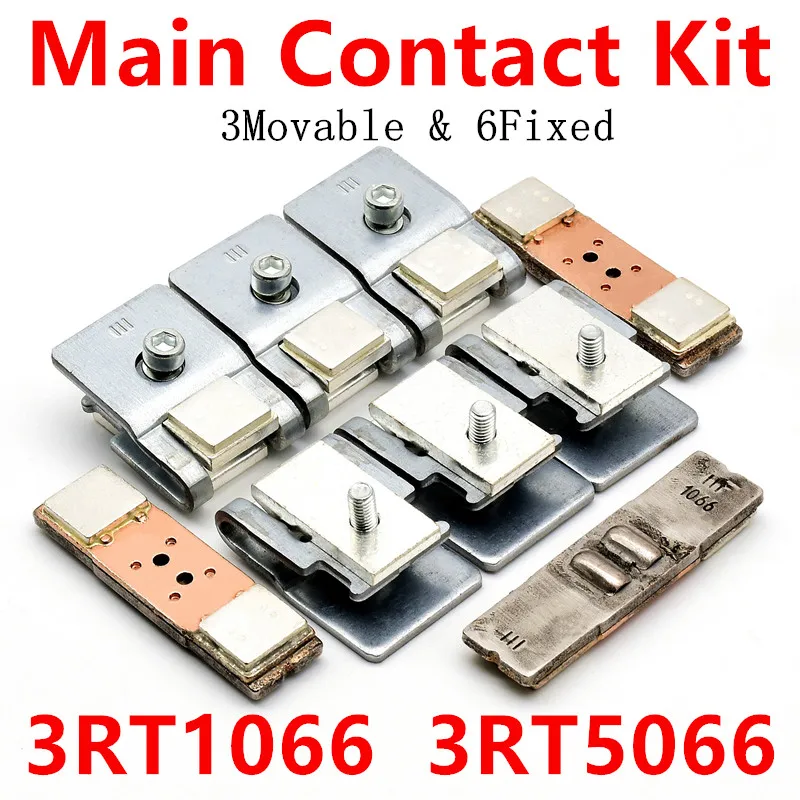 Kit de Contato Principal para Pólo Contator 3rt1066 3rt5066 Movendo e Contatos Fixos Contator Kits Reposição Parte 3rt19666a