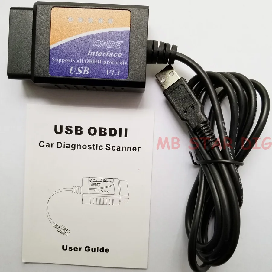 Автомобильный диагностический сканер ELM327 USB интерфейс OBD2 кодов ELM 327 V1.5 bluetooth