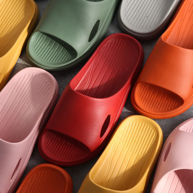 Summer New Flat Women Slippers Fashion Designer Slides for Man Family Couple Indoor Slippers Bathroom Non-slip Slides EVA Shoes