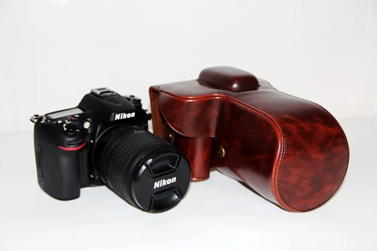 Ретро винтажный Чехол для Камеры из искусственной кожи, сумка для Nikon D5100 D5200 D5300, сумка для камеры, кофе, черный, коричневый