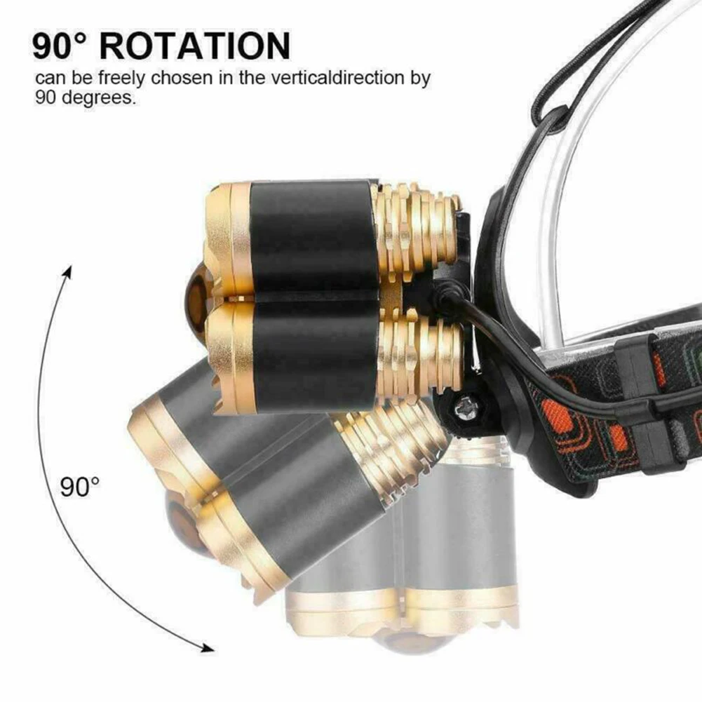 

Climbing Headlamp Night riding Zoom T6 Headlight Rechargeable Flashlight