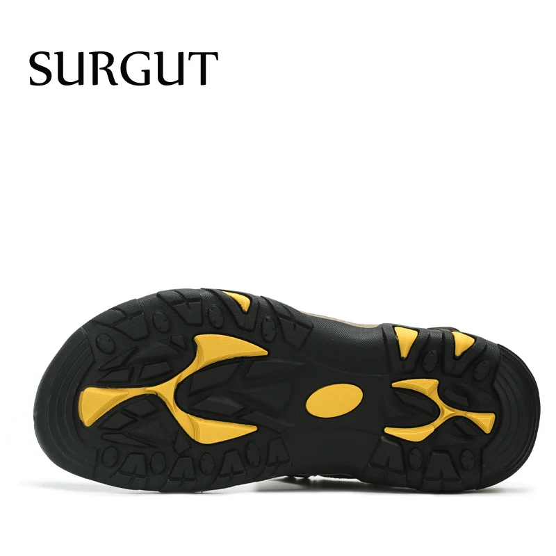 Мужские Пляжные дышащие сандалии SURGUT коричневые повседневные босоножки из