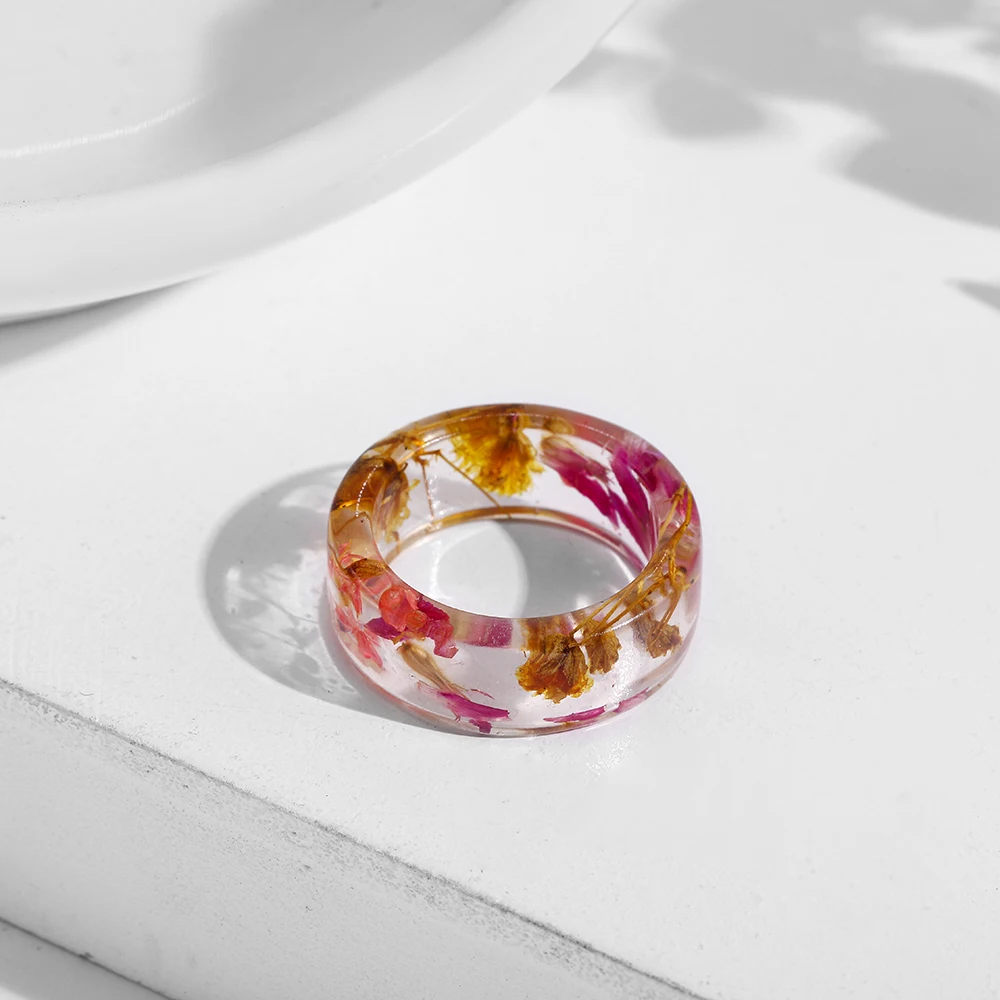 

2021 New Trendy Colourful Transparent Resin Acrylic Rings for Women Fashion Geometric Round Rings Jewelry Party Gifts rings