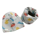 Новый осенне-зимний детский комплект с шапкой и мультяшным рисунком для мальчиков и девочек, шейный шарф, весенний теплый шейный платок, детские вязаные шапки, комплекты из хлопка, детская шапка, шарф