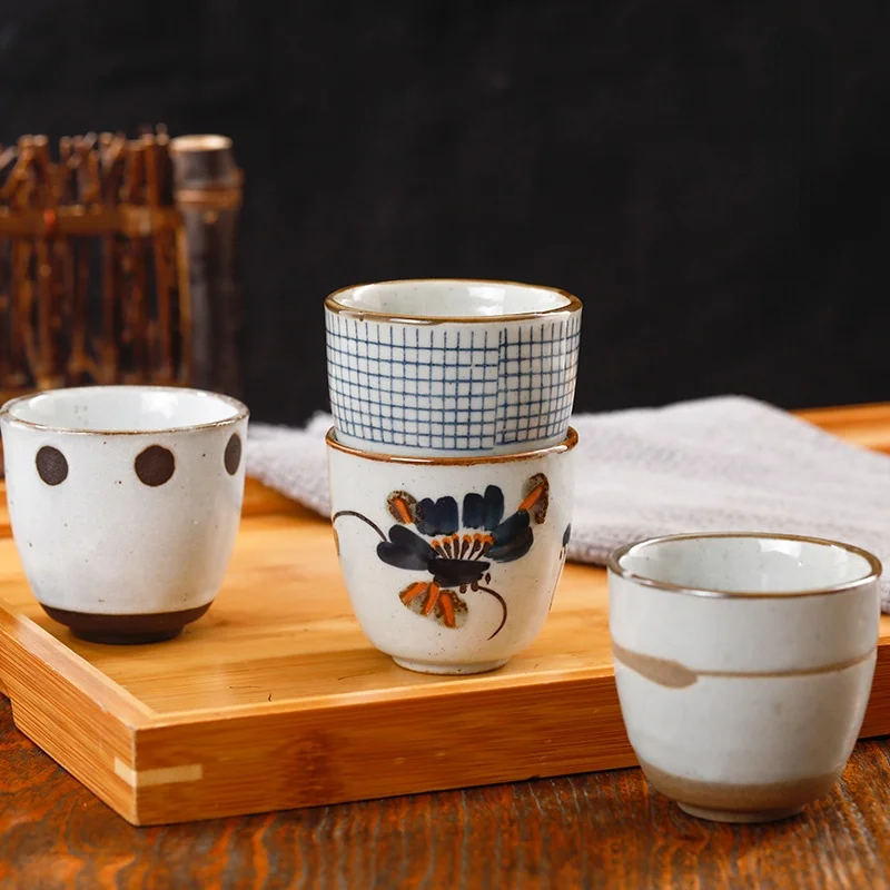 Трехкомпонентная японская керамическая чайная чашка в стиле ретро для супа и