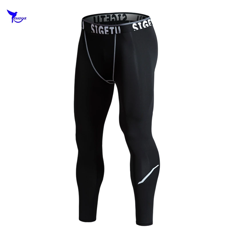 Компрессионные высокие эластичные мужские трико для бега спортивные