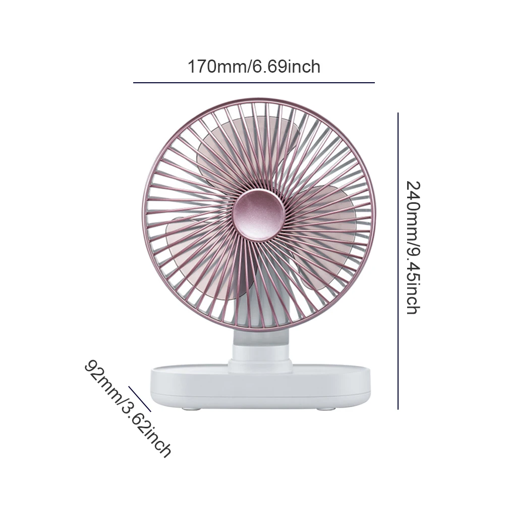 

USB Oscillation Desk Fan Battery Operated Small Quiet Table Fan Portable Mini Cute Colorful Shaking Head Small Fan For Desktop