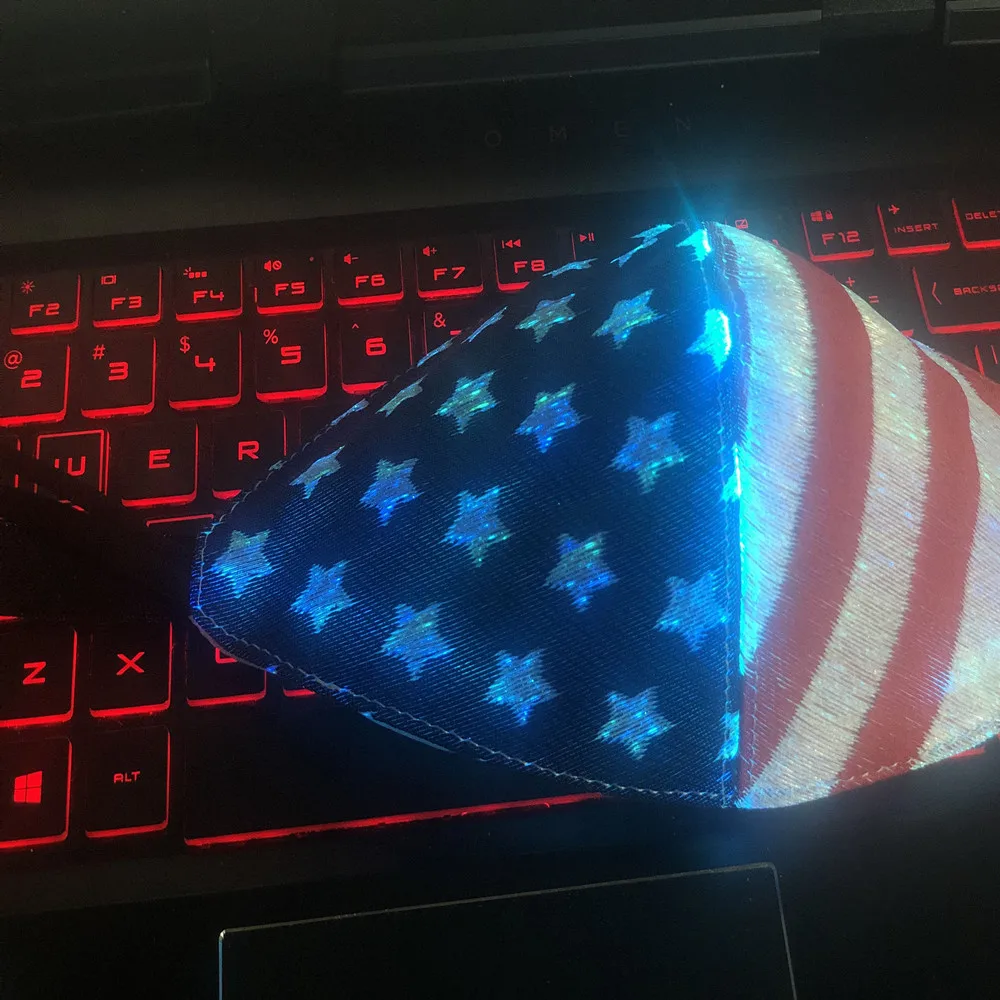 

US Flag RGB star LED Light Up Face mask, 7 colors with built-in battery and 3 flashing modes,for Halloween and Christmas parties