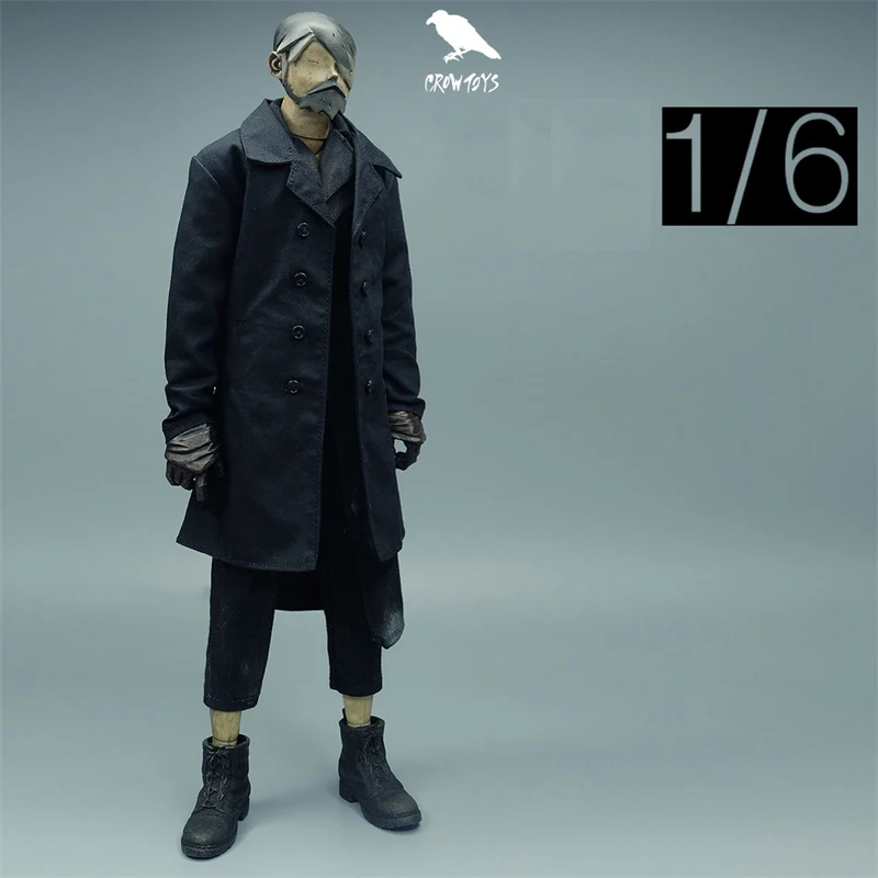 Большие продажи 1/6 CROWTOYS модное мужское черное пальто брюки нож оружие игрушки без
