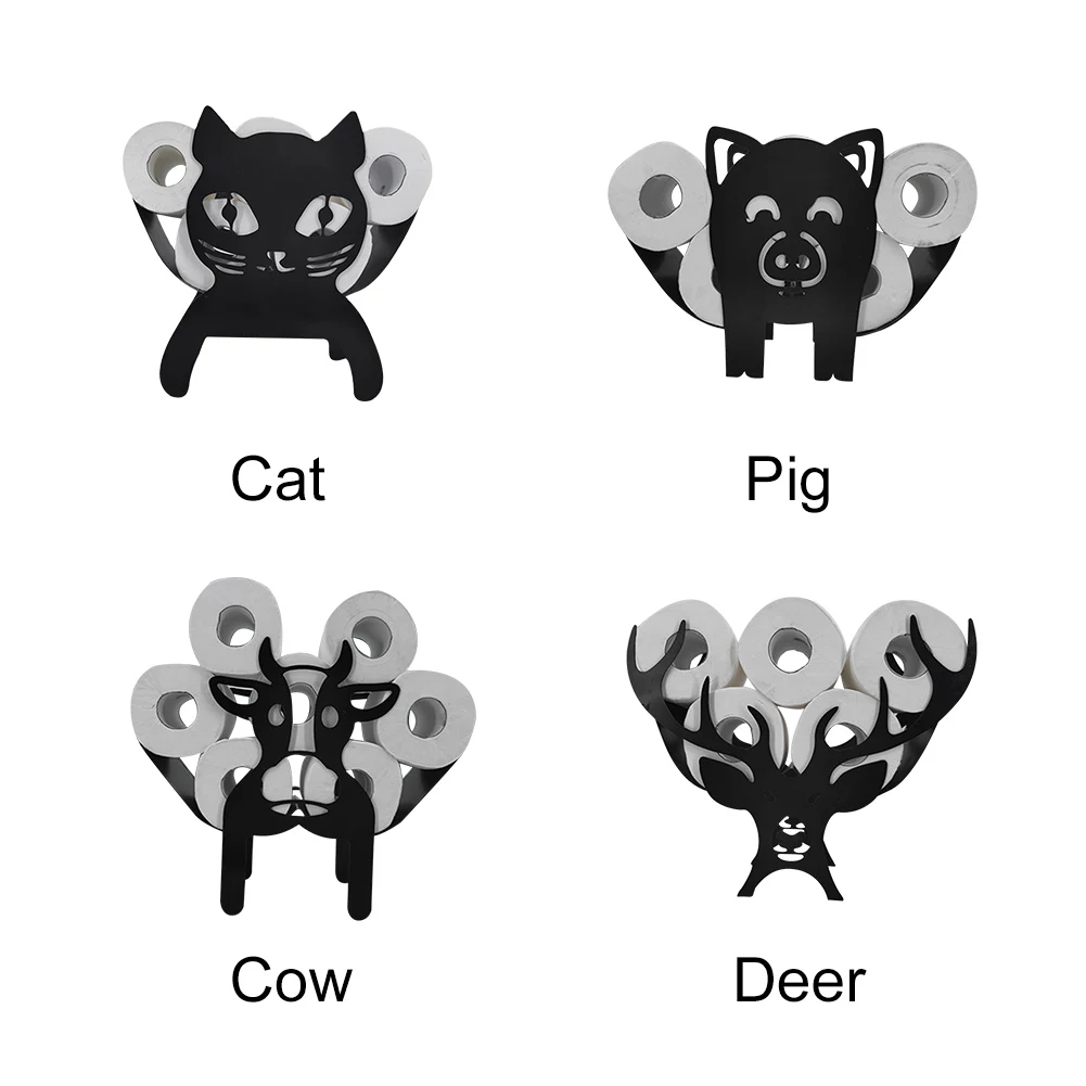 

Animal Shaped Iron Art Free Standing Nordic Simple Crafts Desktop Multifunction Roll Paper Towel Holder Toilet Bathroom Storage