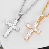 punk cross pendants necklaces for women vintage jesus cross man necklace stainless steel chain cool jewelry female accessories