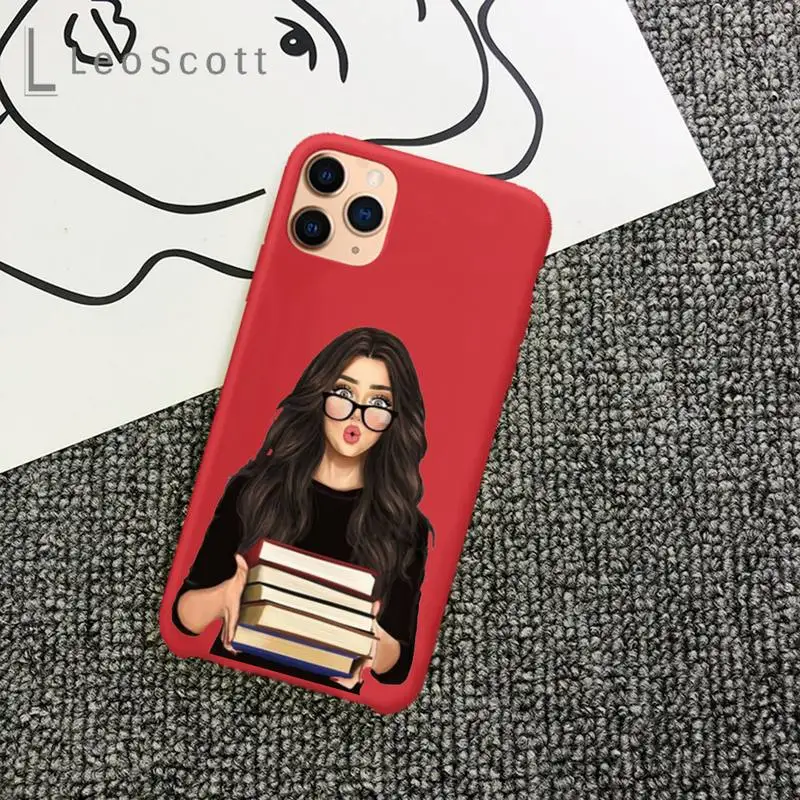 

Girl Boss Pink Women Cartoon Phone Case Candy Color for iPhone 11 12 mini pro XS MAX 8 7 6 6S Plus X 5S SE 2020 XR