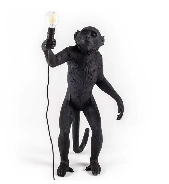 table lamp B Полимерная черная, белая, Золотая лампа в форме обезьяны, подвесной светильник для гостиной, лампы для художественного салона, кабинета, светодиодный светильник s lustre с E27, светодиодная лампа - Цвет корпуса: table lamp B