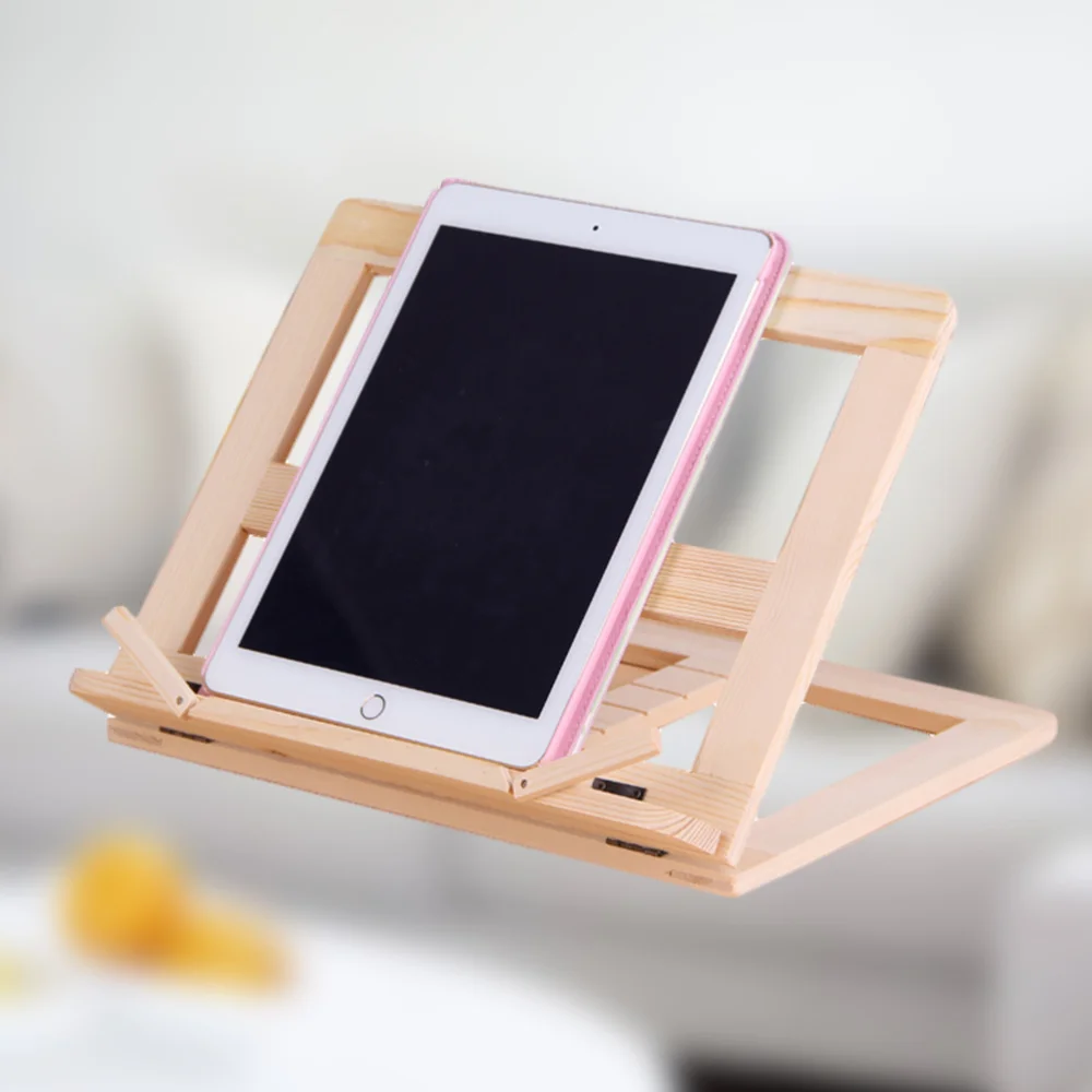 

Portable Multi-functional Book Reading Holder Foldable Adjustable Wood Desktop Book Stand Table Stand Holder