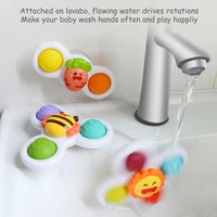 3pcs baby spin top children flower spinners montessori child bath toys sensory hand spinners rattles teether suction cup toy