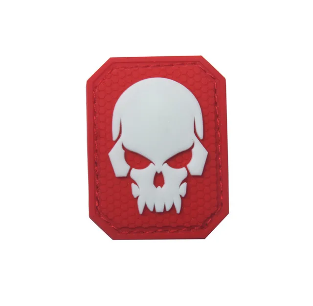 Kill Red 5 x 3.8cm Morale Patches No Knife No Life SKULL PVC 3D Military Tactical Patch badge applique EMBLEM - Цвет: Kill Red 5 x 3.8cm
