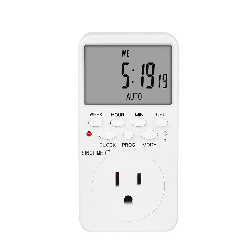 

SINOTIMER TM519 Electronic Digital Timer Switch Kitchen Timer Socket 230v 120v 7 Day 12/24 Hours Programmable Timing Socket