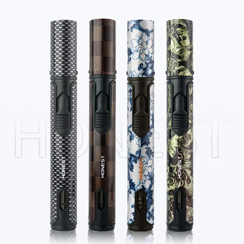Design Jet Butane Torch Cigar Lighter Blue Flame Inflatable Gas Cigarette Turbo Lighter Outdoor Gadgets Windproof Lighter