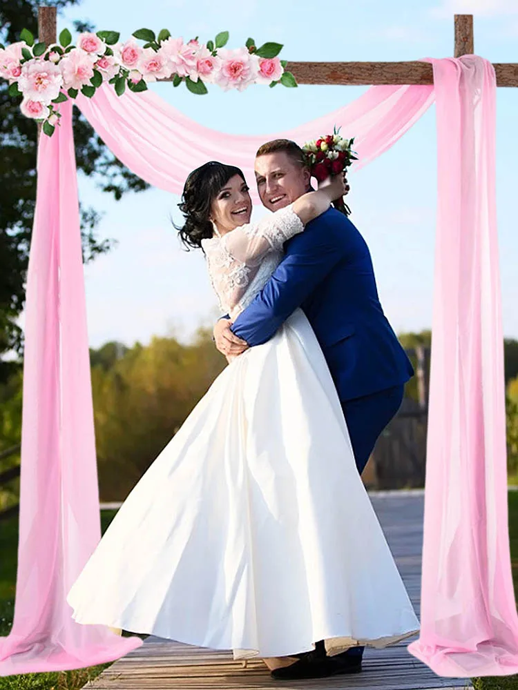 Wedding Arch Chiffon Drapes Panel Outdoor Ceremony Engagement Party Backdrop Curtain Photography Background Expedient | Дом и сад