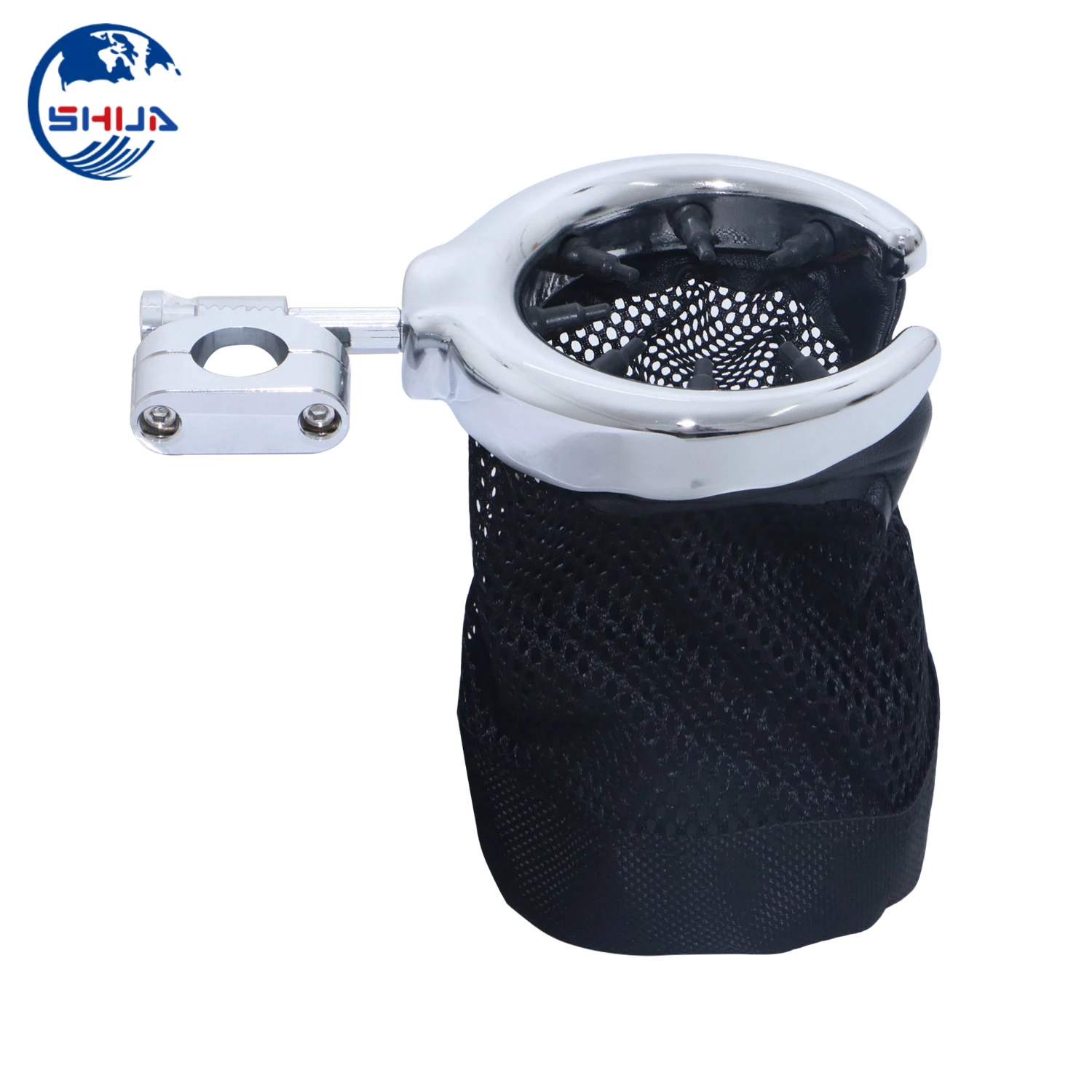 Мотоциклетный держатель для чашки на руль черная хромированная металлическая