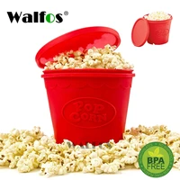 walfos silicone popcorn maker microwave popcorn bucket heat resistant bowl container diy popcorns maker with lid kitchen tool