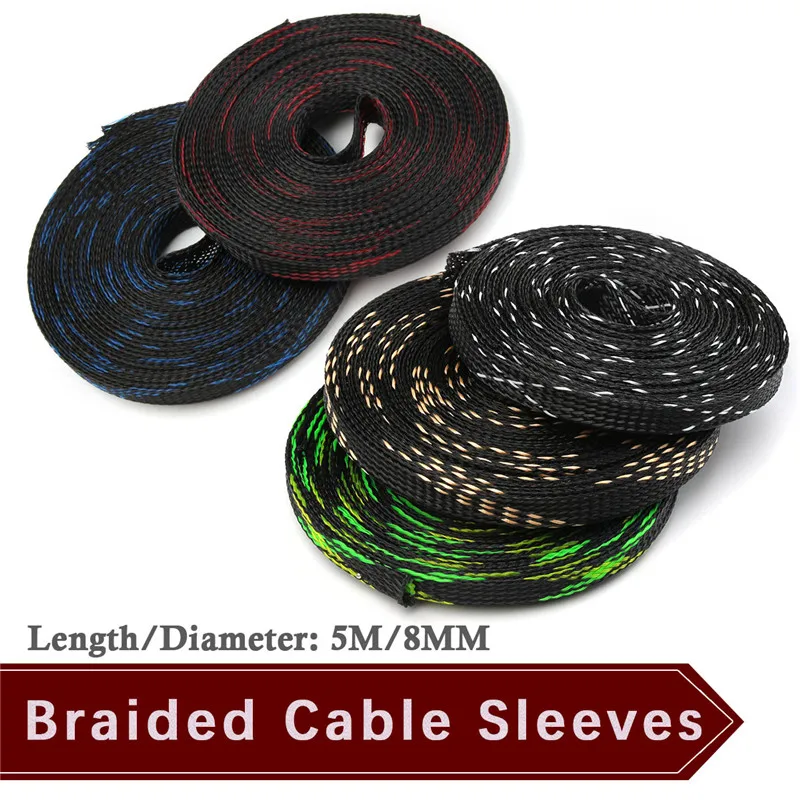 Плетеные кабельные втулки 5 м 8 мм уплотненные ПЭТ расширяемые нейлоновые