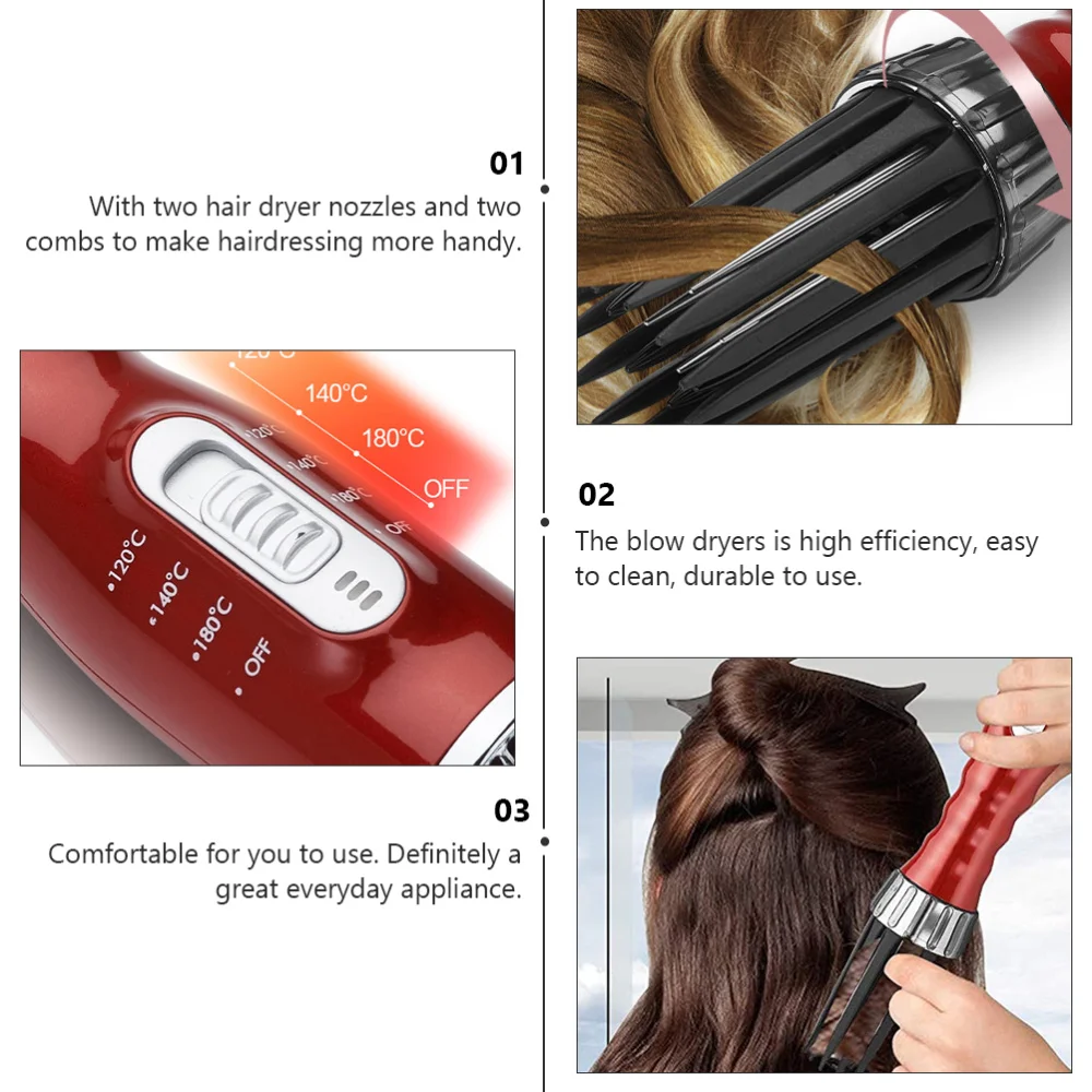 

1PC 3-in-1 Multi-purpose Blow Dryer Warm-air Comb Hair Curling Iron with Plug
