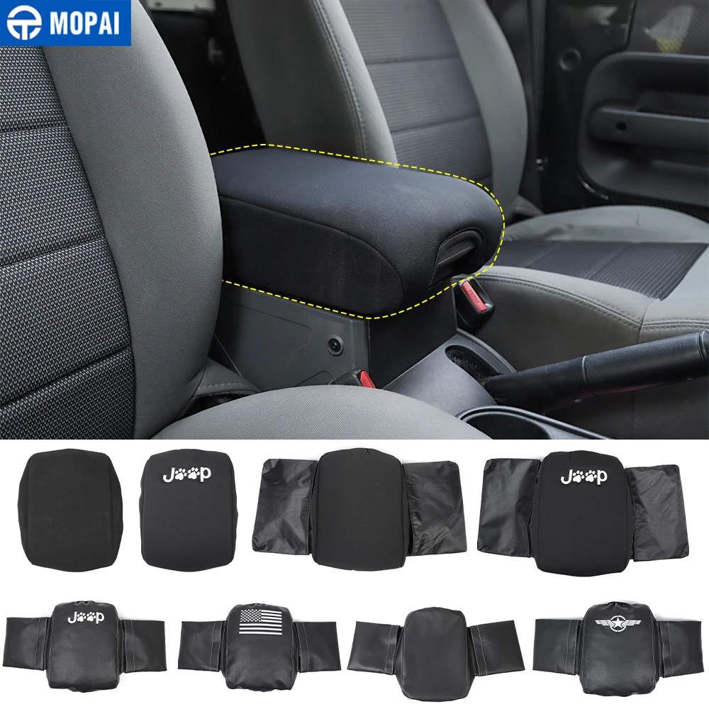 

MOPAI Stowing Tidying for Wrangler 07-10 Car Armrest Storage Box Pad Cover Accessories for Jeep Wrangler JK 2007 2008 2009 2010