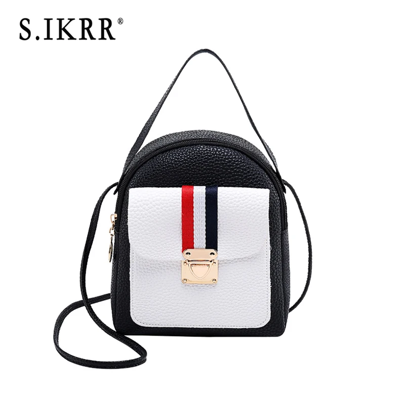 Женский мини рюкзак из ПУ кожи S.IKRR повседневная Дорожная сумка на плечо с