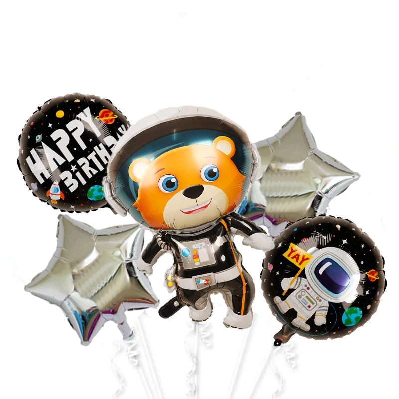 1 Набор космическая ракета космонавт мультяшный воздушный шар из фольги для дня