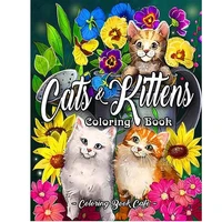 cats and kittens coloring book an adult coloring book featuring cute and playful cat and kitten designs for stress relief