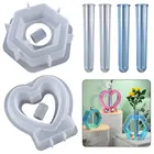 Силиконовая форма в виде сердца, цветочной вазы, форма для искусства, шестигранный контейнер для гидропоники, формы сделай сам, цветочный горшок, глиняный пластырь, гипсовая форма