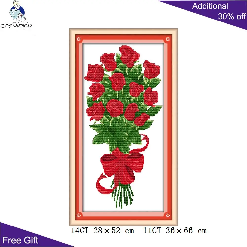Joy Sunday цветок домашний декор H018(1)(2)(3)(4) 14CT 11CT подсчитанный штампованный подарок