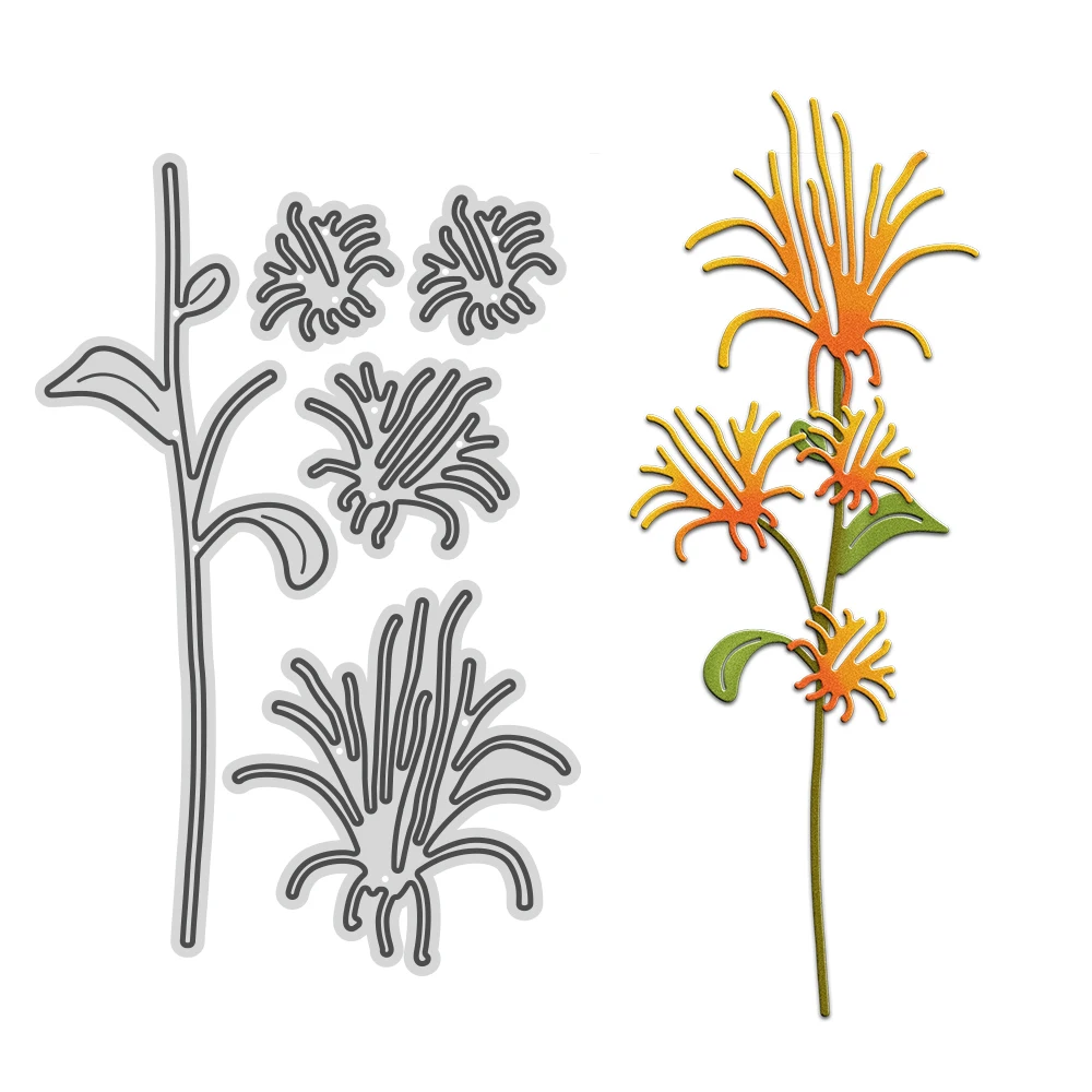 

YIXUAN Spring Floral Flowers Metal Cutting Dies DIY Scrapbook Embossing Cut Dies For Handmade Cards Cutting Dies Decor Supplies