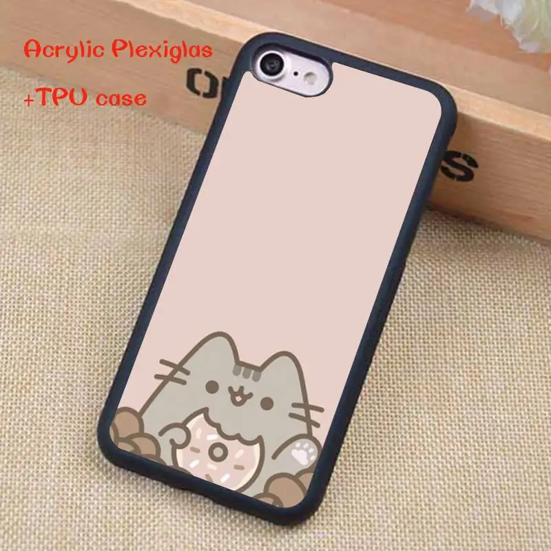 

Pusheen Cute Cartoon Cat Phone Case For iphone 12 11 Pro Max X XR XS SE 2020 6S 7 8 Plus Acrylic Plexiglass TPU