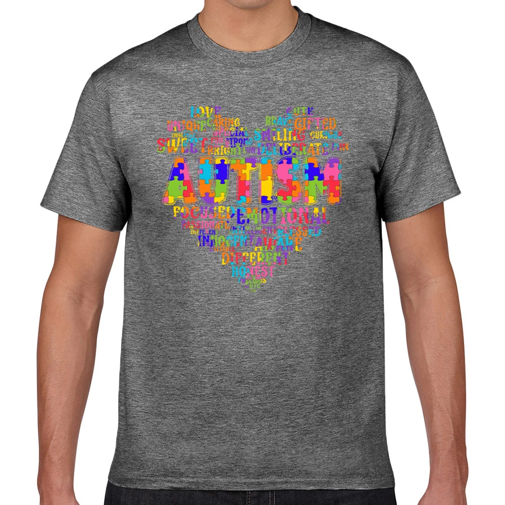 Топы Футболка Для мужчин информации о проблеме аутизма s 2019 аутизм сердце Vogue