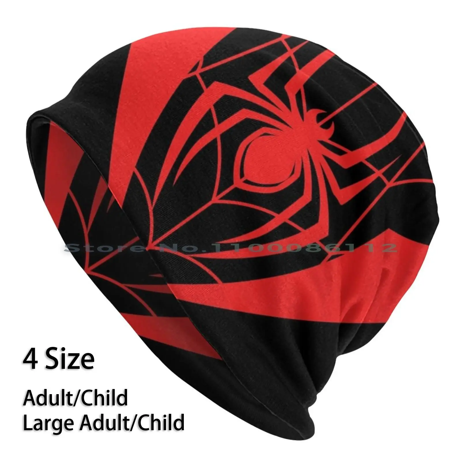 

Шапка-бини черно-красная трикотажная, без козырька